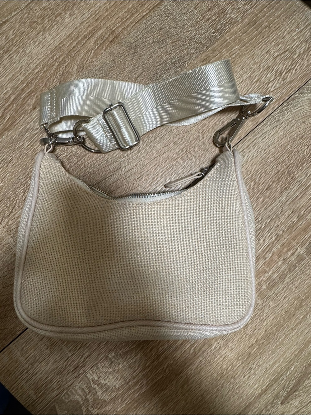 Urban Outfitters Cream Canvas Shoulder Bag with Wide Strap